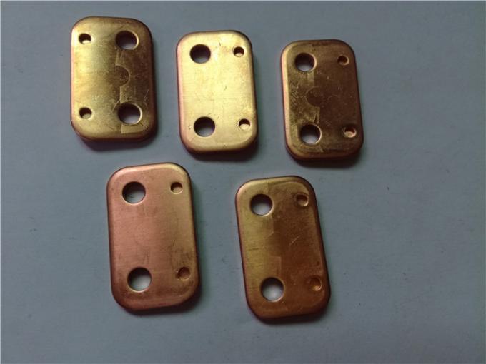 O cobre puro etiqueta o metal que carimba as peças, dados progressivos da chapa metálica da placa  2